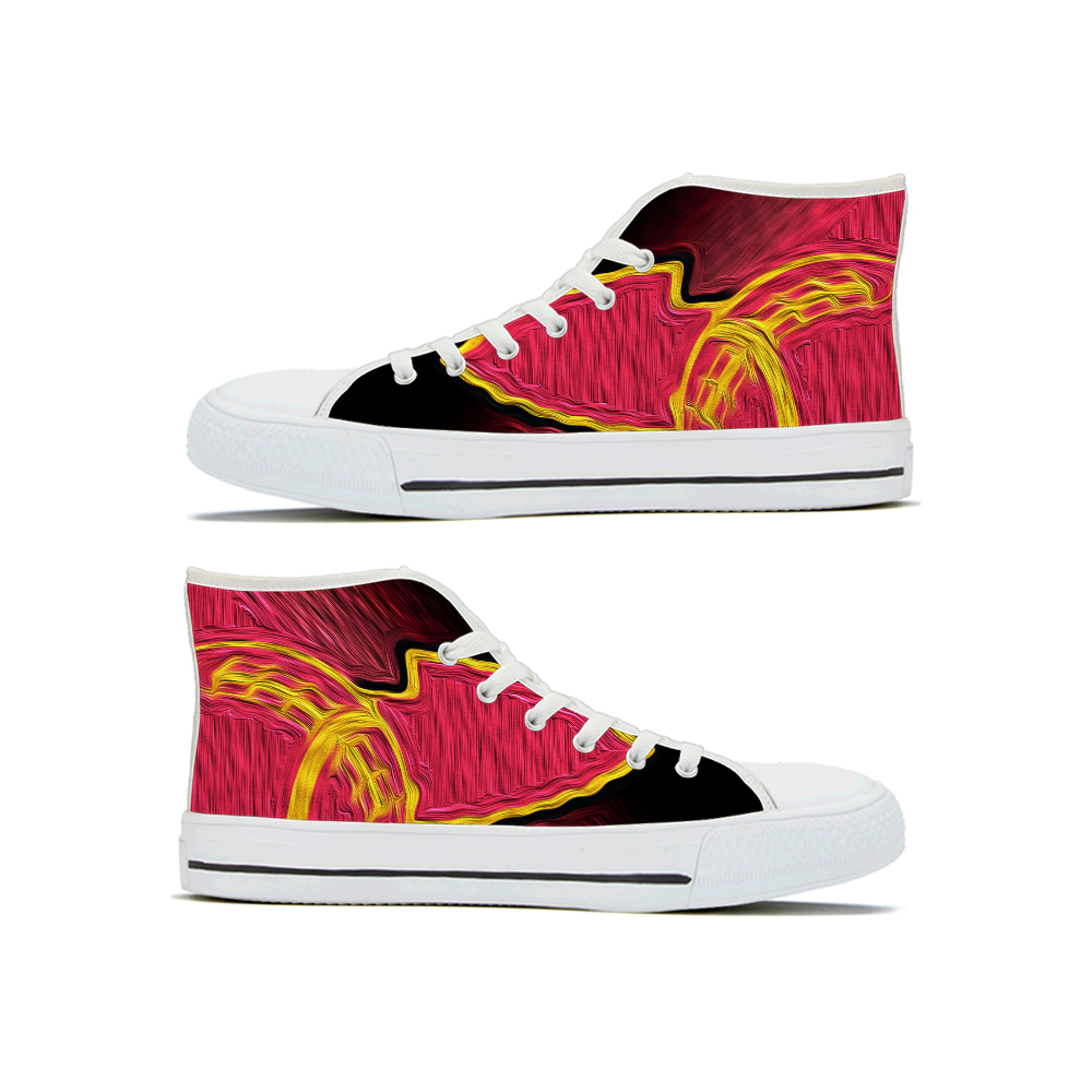 Men's Kansas City Chiefs High Top Canvas Sneakers 001 Men's Kansas City Chiefs High Top Canvas Sneakers 001
